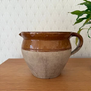 French vintage stoneware potery pitcher from France 5 3/4" 09022515 - Picture 1 of 6