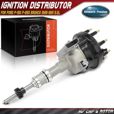 Distribuidor de encendido con tapa y rotor para Ford F-150 F-250 Bronco 1985-1991 5,0 L Foto 1 de 4