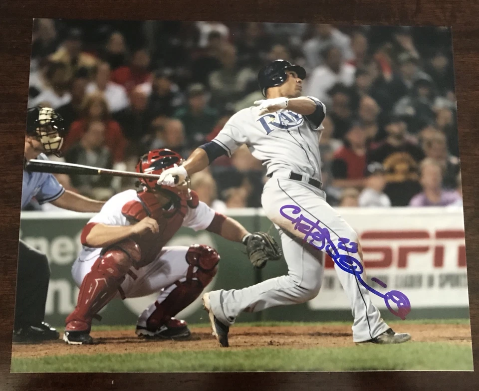Foto firmada automáticamente por Carlos Peña 8x10 Tampa Bay Rays Foto 1 de 1