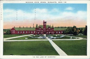 Michigan State Prison Postcard Marquette Michigan to Mich 1941 Posted - Picture 1 of 2