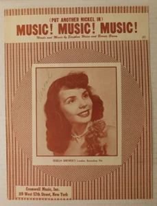 PARTITURAS Teresa Brewer (Pon otro níquel) "¡Música! ¡Música! ¡Música!" © 1950 - Imagen 1 de 2