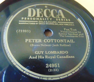 78RPM Decca Guy Lombardo - Peter Cottontail / If You Smile at the Sun, V to V+ - Imagen 1 de 5