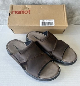 Reimot Mens Leather Slides US SZ 12 Beach Sandals Memory Foam Shoes NEW - Picture 1 of 8