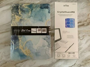 Slick Case Macbook Air 13" A1932 Hülle - Cadet Blue Ink Swirl + CrystalGUard MB - Bild 1 von 8