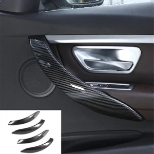 Carbon Fiber ABS Door Handle Panel Trim For BMW 3 4 Series F30 F34 3GT 2013-2019 - Picture 1 of 11