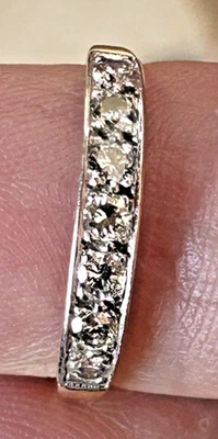 ANILLO DE MEDIA ETERNIDAD VINTAGE 18CT 18K BRILLANTE 7 DIAMANTES ORO AMARILLO Y BLANCO 0,55CT Foto 1 de 4