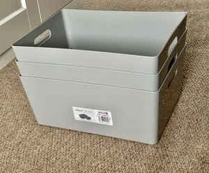 Wham Studio 5.02 rechteckiger Kunststoff Aufbewahrungsbehälter Griff Korb - grau - Bild 1 von 4