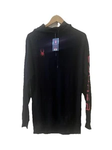 SPYDER Loungewear Hoodie Sz Medium Black Logo Sleeve NWT - Picture 1 of 6