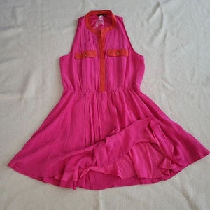 NWT Pink Silk Midi Dress Women's Size Medium Fit & Flare Sleevless By (tl)... - Picture 1 of 12