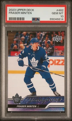 2023-24 Upper Deck Fraser Minten #482 Young Guns Rookie PSA 10 - Image 1 of 2