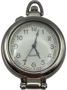 Quartz Pocket Watch White Dial Silver Case Roman Numerals T2920 WJ2 - Picture 1 of 4