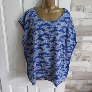 New MARISOTA ● size 20 ● blue white printed blouse top womens ladies - Picture 1 of 5