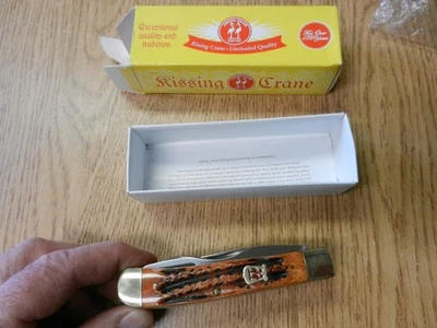 Nuevo cuchillo de bolsillo Kissing Crane 19KC5136 cuchara tenedor cuchillo 4 1/4" cerrado sin usar Foto 1 de 4