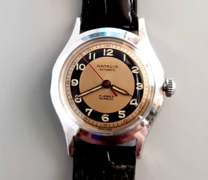 NATALIS AUTOMATIC WATCH 2 TONE ORIGINAL DIAL SERVICED 1955 - Picture 1 of 8