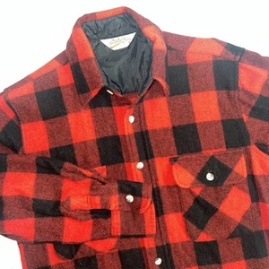 Cabela's Flanellhemd Herren Gr. Small rot schwarz kariert Wolle Nylon Vintage - Bild 1 von 8