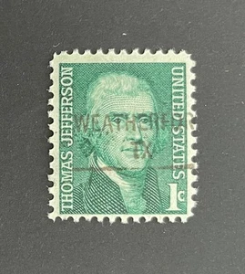 Weatherford, Texas Type 841 Precancel - 1 cent Jefferson - U.S. #1278 - TX - Picture 1 of 1