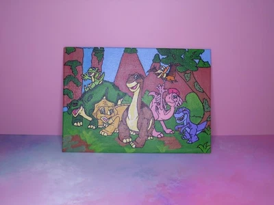 Земля до начала времен 5x7 плоский холст картина ваших любимых динозавров - Изображение 1 из 4