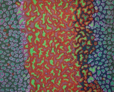 KAFFE FASSETT ISLAND COBALT GP49    35 in x WOF     original issue - Image 1 of 4