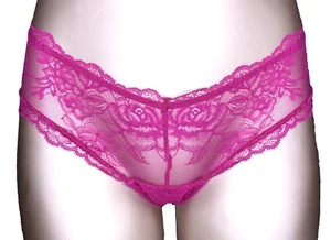 Victoria's Secret Very Sexy NWT Medium Pink Lace High Leg Cheeky Panty Floral - Picture 1 of 9