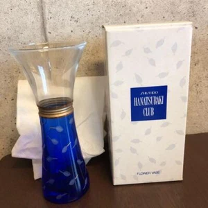 Shiseido Hanatsubaki Crystal Single Flower Bud Vase 1994 Hilton McConnico Blue - Picture 1 of 11