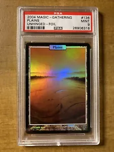 MTG✨PLAINS FOIL✨ Unhinged PSA 9 MINT 2004 J. AVON Full Artwork LAND Low POP ! - Picture 1 of 2