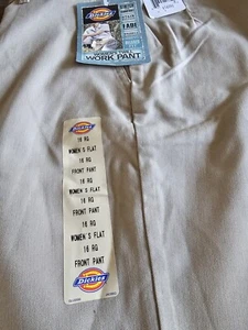 Dickies Women's Twill Work Pant Beige Khaki Flat Front Pants Size 16 RG 16RG - Picture 1 of 4