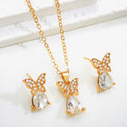 Fashion Personality Butterfly Pendant Earrings Necklace Set Anniversary Gifts