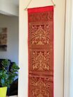 Wall Decor Red Wall Hanging Silk Tapestry Mail Organizer 3Pocket Home Decor Gift