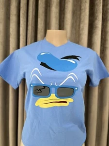 Disney Donald Duck T-Shirt Girl Size M Short Sleeve Hanes Blue - Picture 1 of 5
