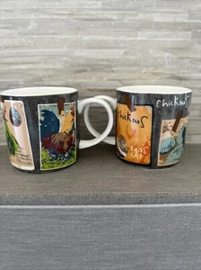 Ulster Weavers Bone China Mug Chalkboard Chickens Set Of 2 - Picture 1 of 4