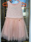 girls mesh lace tutu dress with pearl light pink size 6