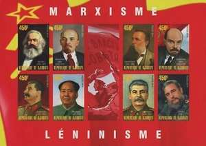 Marxism Leninism Fidel Castro Stalin Lenin Souvenir Sheet of 8 Stamps MNH - Picture 1 of 1