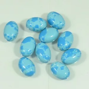 10X14MM Turquoise Blue Oyster Larimar Cabochon Pack of 10 Piece oval Cabchon - Picture 1 of 5