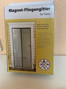 Magnet-Fliegengitter für Türen 100 x 210 cm - Türvorhang Insektenschutz schwarz - Bild 1 von 2