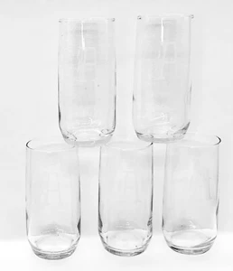 5 Anchor Hocking FINLANDIA CLEAR Etched MONOGRAM INITIAL A Glass Tumblers 16 OZ - Picture 1 of 6