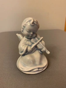 Finished Ceramic Angel Boy Playing Violin - Picture 1 of 3