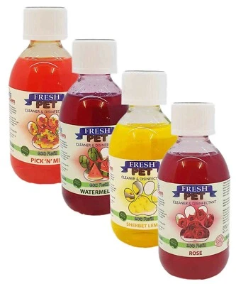 FRESHPET Pet Dog Cleaner 4x250ml Eco Refill (Makes 4x5L) New Fragrance Pack Fresh Pet®