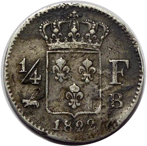 1/4 Franc LOUIS XVIII 1822 B Rouen - Bild 1 von 2