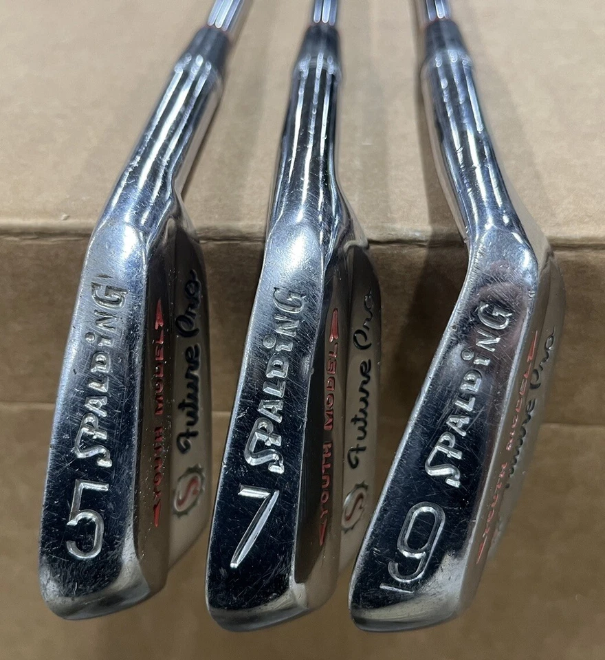 De colección - SPALDING - Juego de hierros modelo juvenil Future Pro lote de 5, 7 y 9 hierros x3 * EX Foto 1 de 4