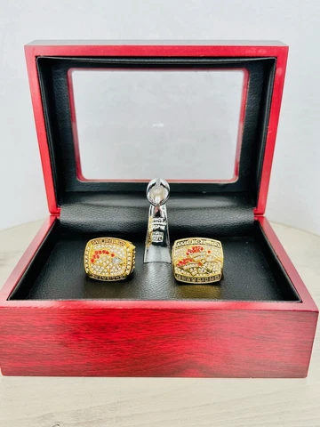 2PCS Denver Broncos Championship Ring Set W Case + Trophy L, US SHIP 1997/98 Cover