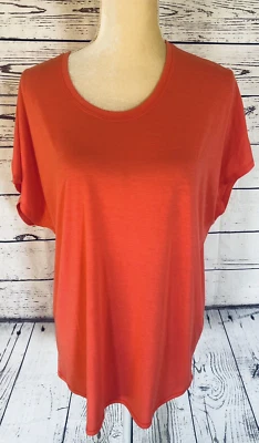 Женская футболка Athletic Work среднего размера коралловые короткие рукава раздельный галстук сзади мягкая - Изображение 1 из 4