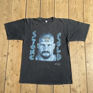 Vintage 90s Stone Cold Steve Austin Shirt Large Black WWF 1998 Retro Wrestling - Picture 1 of 6