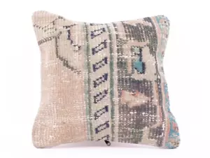 Kilim Cushion Cover Vintage Jute Pillows Handwoven Kilim Cushion Decorative - Picture 1 of 7