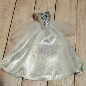 Holiday Barbie 2021 Silver & White Gown and Corset - Evening Wear Wedding Dress - Picture 1 of 4