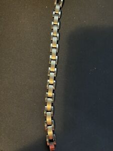 Men's Two-Tone 14k Gold Titanium Bracelet