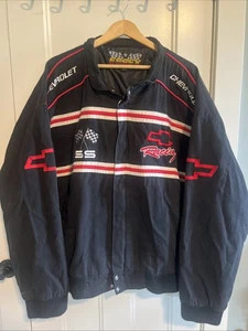 Vintage Essex NASCAR Chevrolet Racing Jacket 2XL XXL - Full Zip & Buttons Bomber - Picture 1 of 10