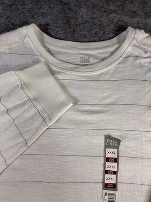 Camiseta Pullover Fall Creek Manga Larga Para Hombre 3XL Off White con Rayas Grises Nueva Con Etiquetas Foto 1 de 4