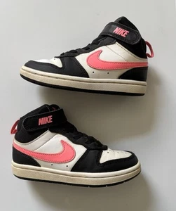Nike Court Borough Mid 2 Little Kids' Shoes CD7783 005 Size 11C White Black Pink - Picture 1 of 6