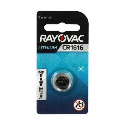 RAYOVAC CR1616 LITHIUM BATTERIES 3V CELL COIN BUTTON EXP 2025 SWITZERLAND NEW - Image 1 of 3