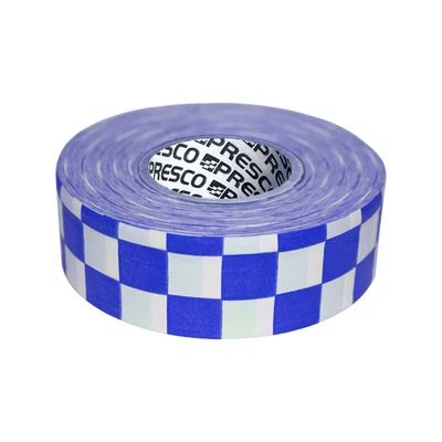 Presco Checkerboard Patterned Roll Flagging Tape: 1-3/16 in. x 300 ft. White/Blu - Image 1 of 4
